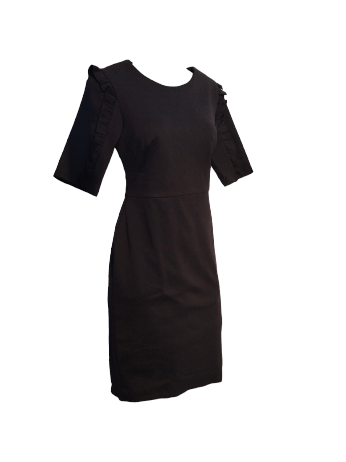 SHEATH DRESS WITH RUFFLED PANELS
